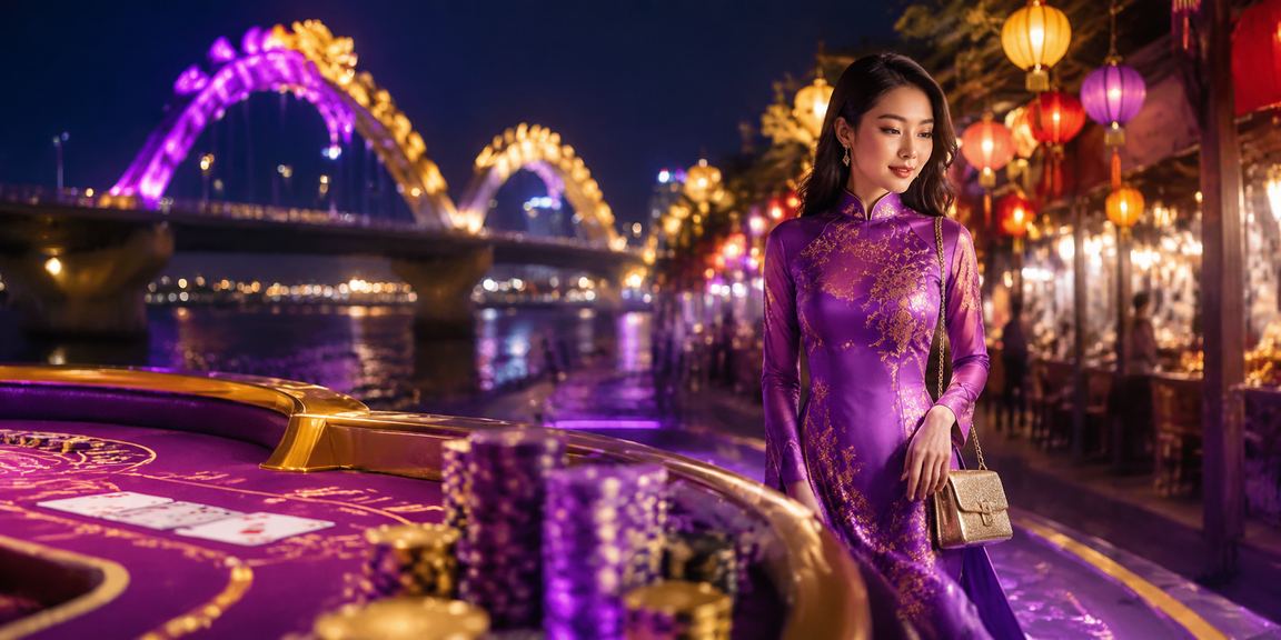 Phụ nữ mặc áo dài tại Đà Nẵng dùng điện thoại chơi baccarat trực tuyến